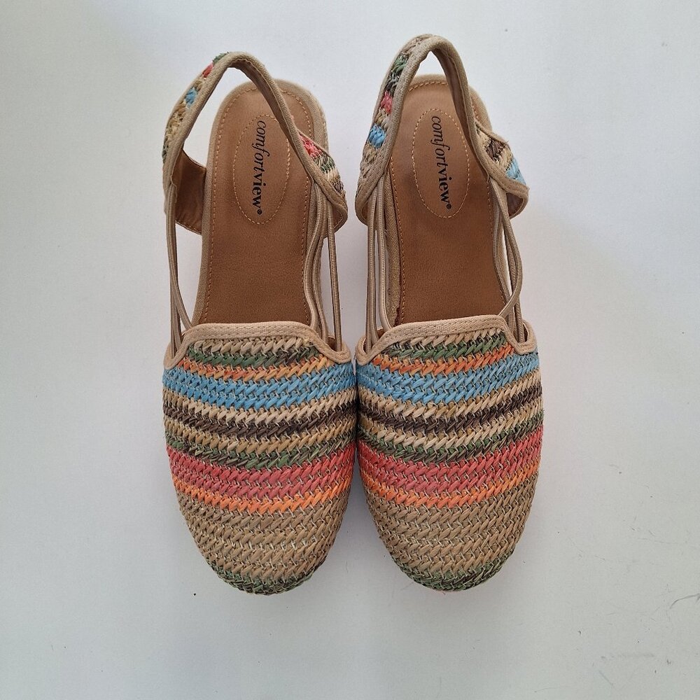 Comfort view Womens Size 10W Slingback BoHo look Espadrille